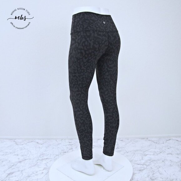 Lululemon Wunder Under Camo High Waist Tight Black Gray Women 6 - Picture 6 of 13
